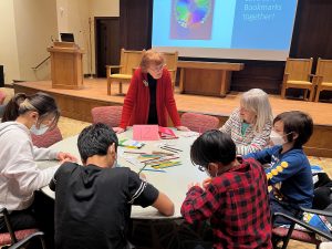 Gwen leading children coloring bookmarks