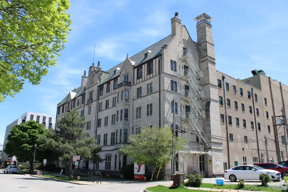 exterior shot of the YMCA in Evanston, IL