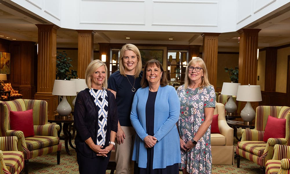 Lake Forest Place staff hosting a resident panel event