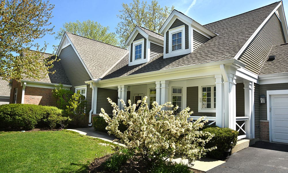 Outdoor shot of a beautiful two-bedroom cottage at Lake Forest Place
