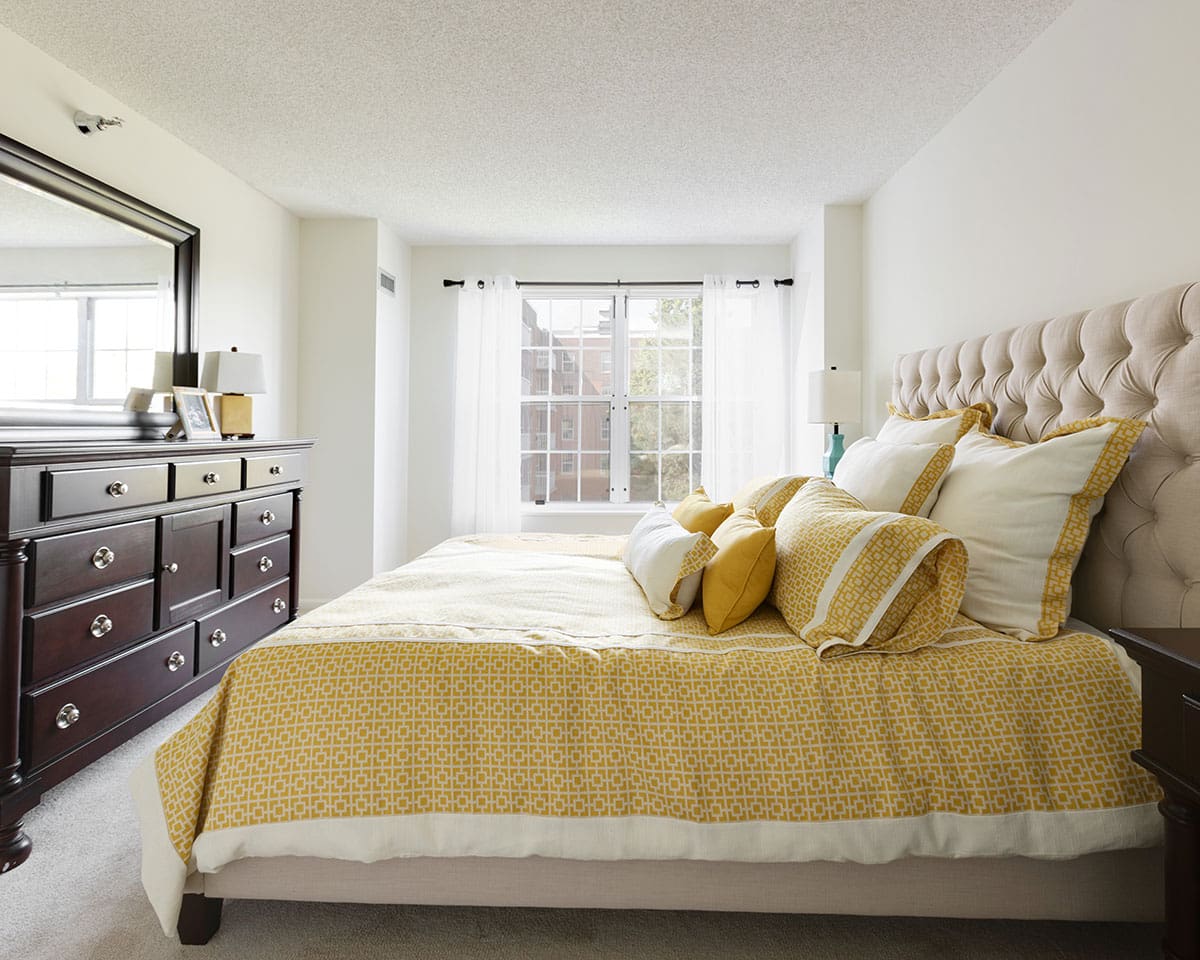 Beautiful bedroom in an apartment at The Moorings of Arlington Heights