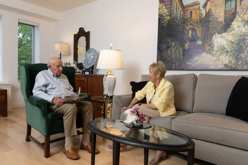 seniors in a Lake Forest Place residence enjoying cottage living