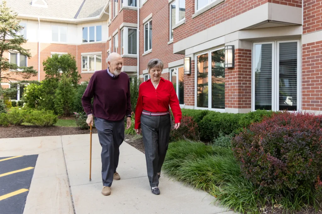 Seniors walking at Lake Forest Place