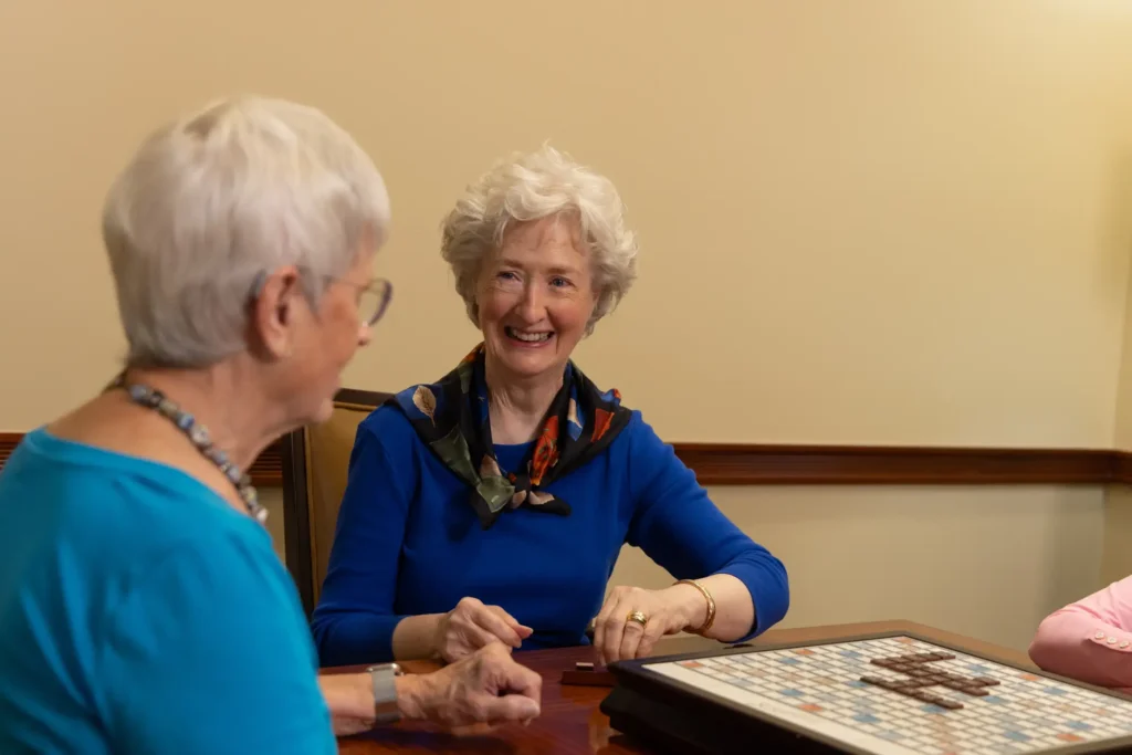 senior women at Lake Forest Place playing a game