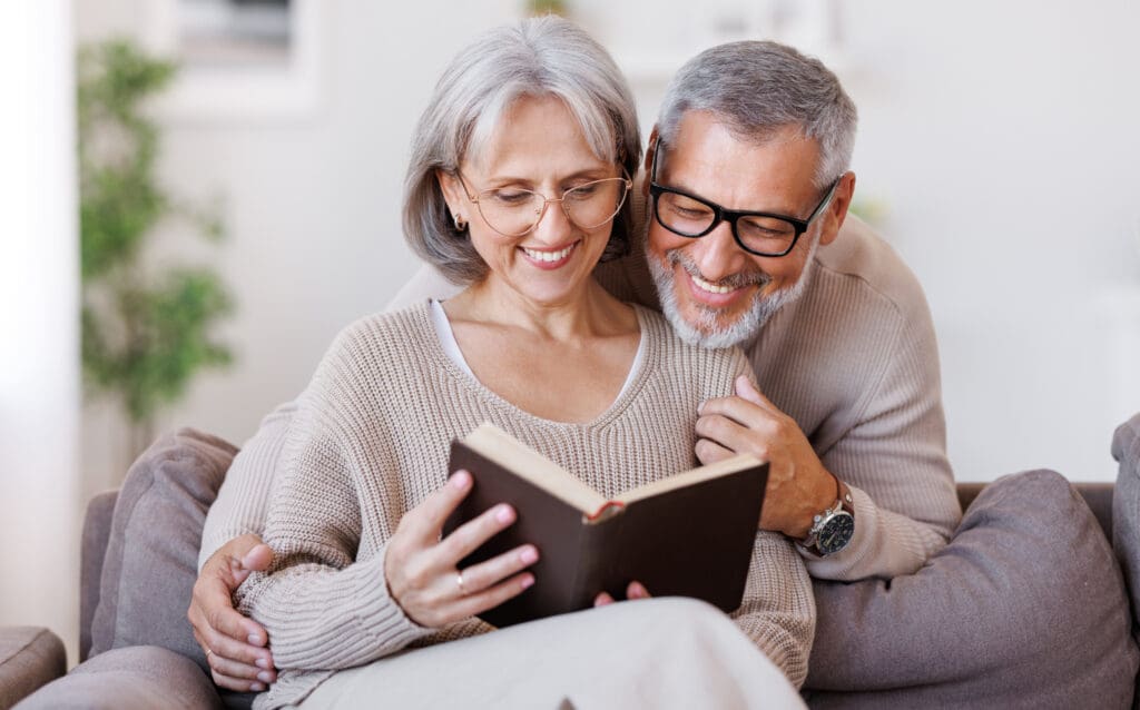 Senior couple reading