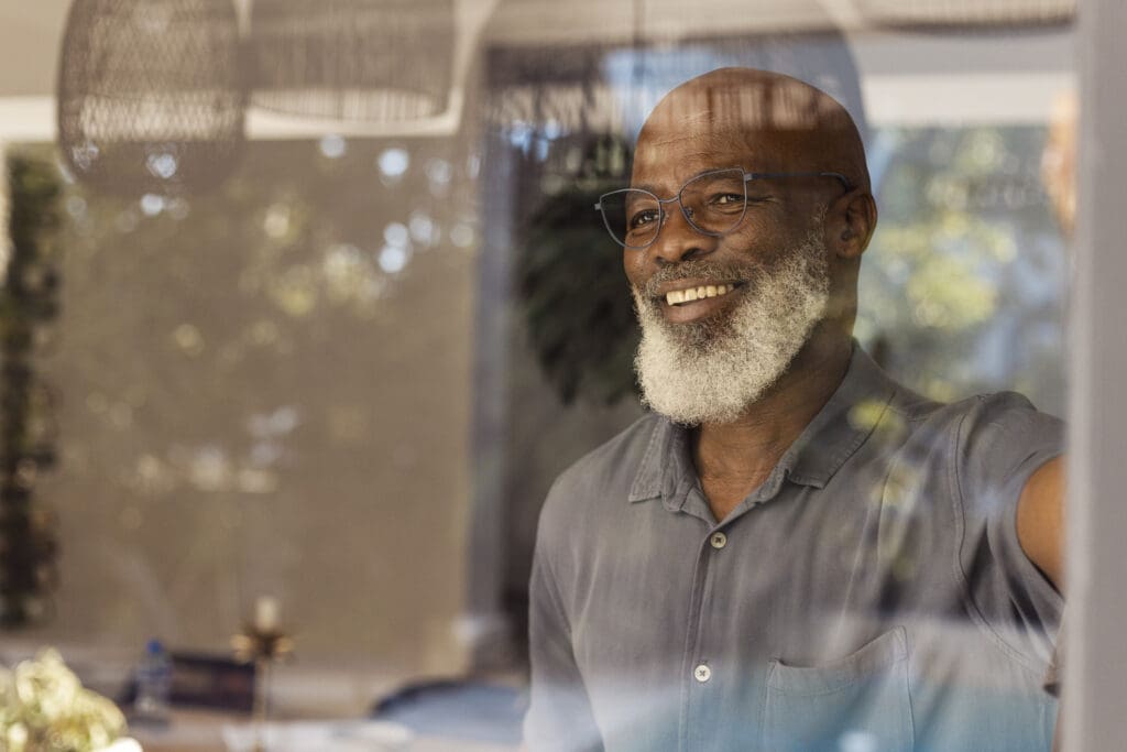 Senior man smiling