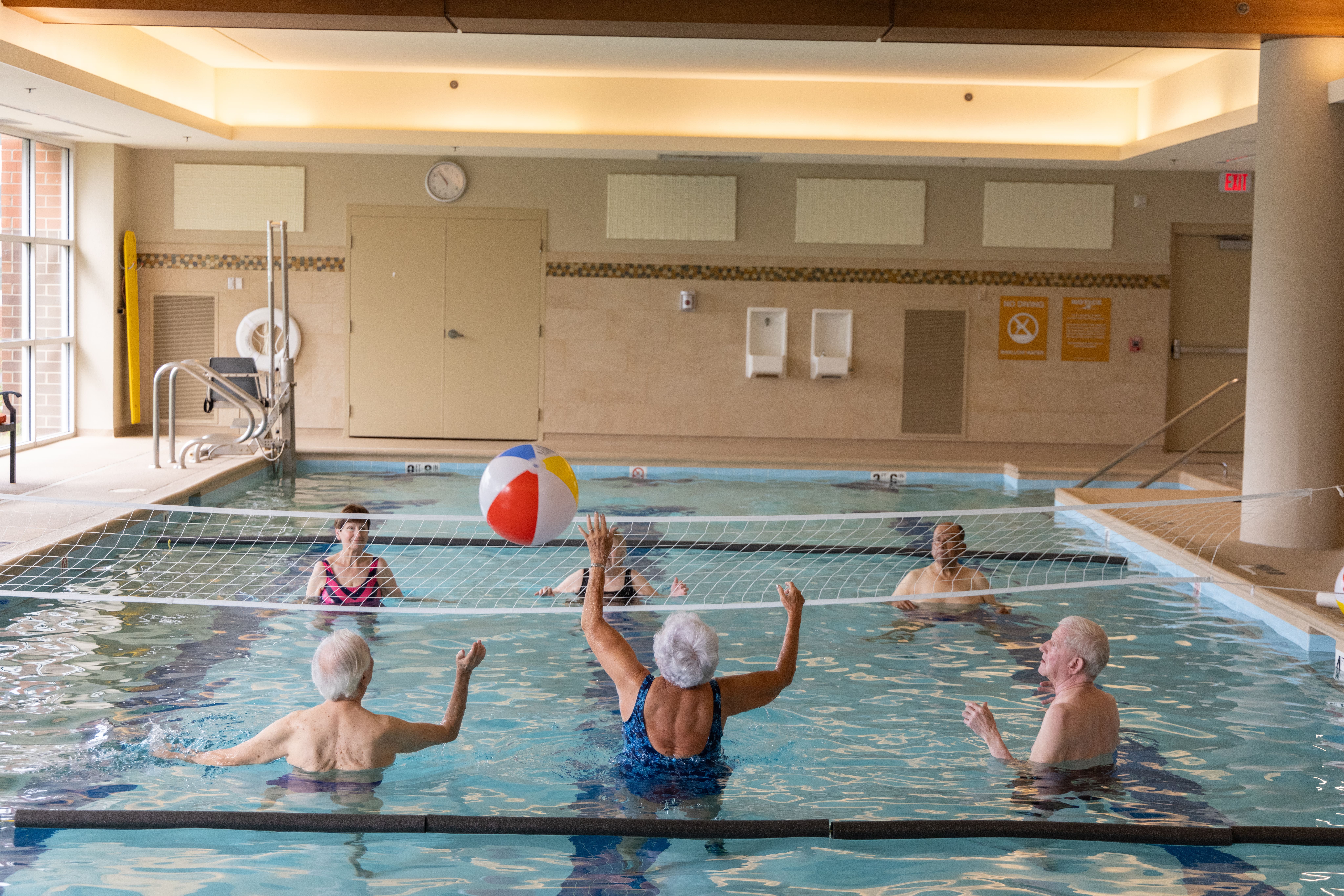 A photo of seniors in a pool
