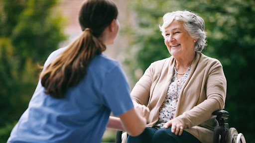 senior-woman-with-caregiver senior woman with her memory care caregiver